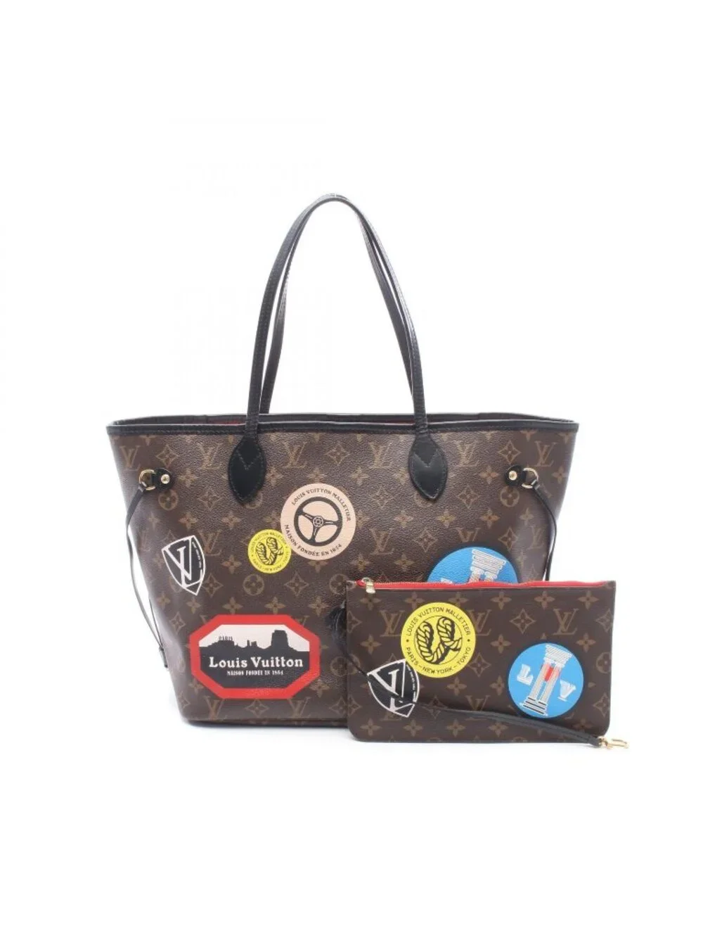 Louis Vuitton Tote Bag Neverfull MM My LV World Tour Canvas Leather